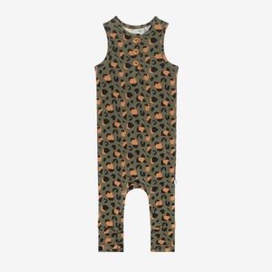 Posh Peanut Eli Racerback Henley Romper 2T unisex (Sold out Cheetah Print